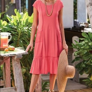 Soft Surroundings Ruffle Midi Dress Size XL